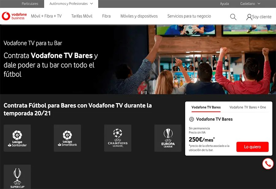 vodafone futbol on line